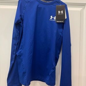 Under Armour Blue HeatGear Long Sleeve Athletic Shirt